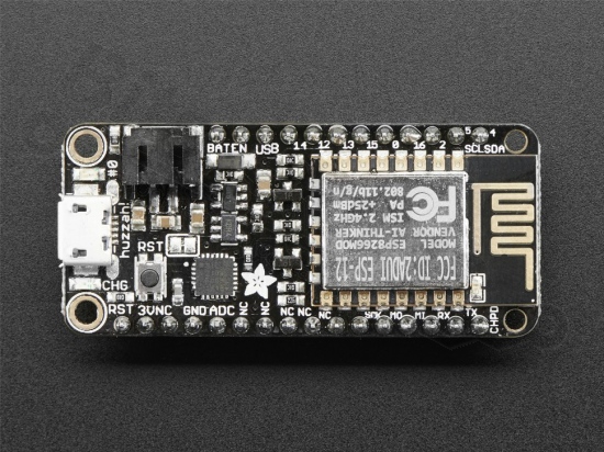 ESP8266 NodeMCU WiFi dev. board - Adafruit Feather HUZZAH + headers